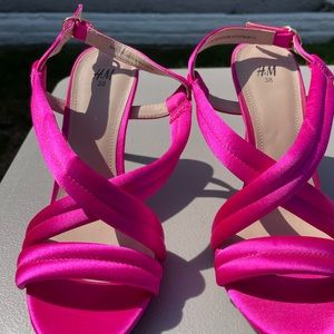 H&M Hot Pink Satin Sandals